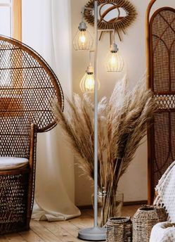 LED Floor Lamp Tree Standing Lamp with 3 Elegant Cage Heads