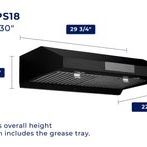 NEW!  Top Of The Line Hauslane UC-PS18 30” Matte Black Range Hood Vent