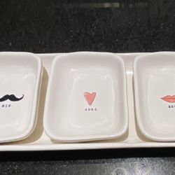 Classic Rae Dunn “His. Ours. Hers” Tray Set 