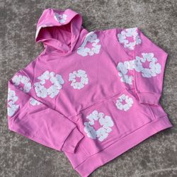 Pink Denim Tear Hoodie