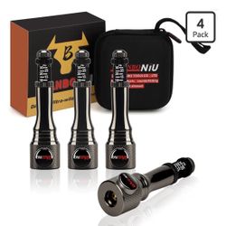 Adjustable Auto-Stop Tire Deflator (4 PCS) 5-30 PSI Range | Fast 1 Second Connect & Remove Deflator Valve | Air Down Tool Kit for Offroad 4x4, Motorcy