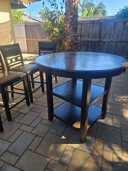 Asher Black/Brown Counter Height Table