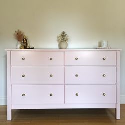 Solid Wood Pale Pink Dresser 
