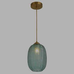 KCO Lighting Vintage Green Pendant Lights Kitchen Island Small Striped Glass Pendant Light Antique Brass Pendant Light Modern Kitchen Pendant Lighting