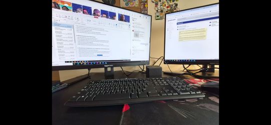 Dual 24” Amazon Basics Monitors + Logitech Wireless Keyboard & Mouse Bundle – Logan Square Pickup