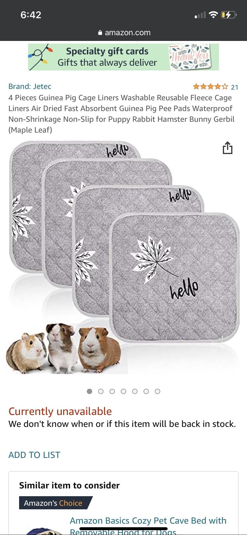 Brand New Guinea Pig Mats 4 Pack