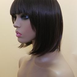 Short Brown Straight Wig