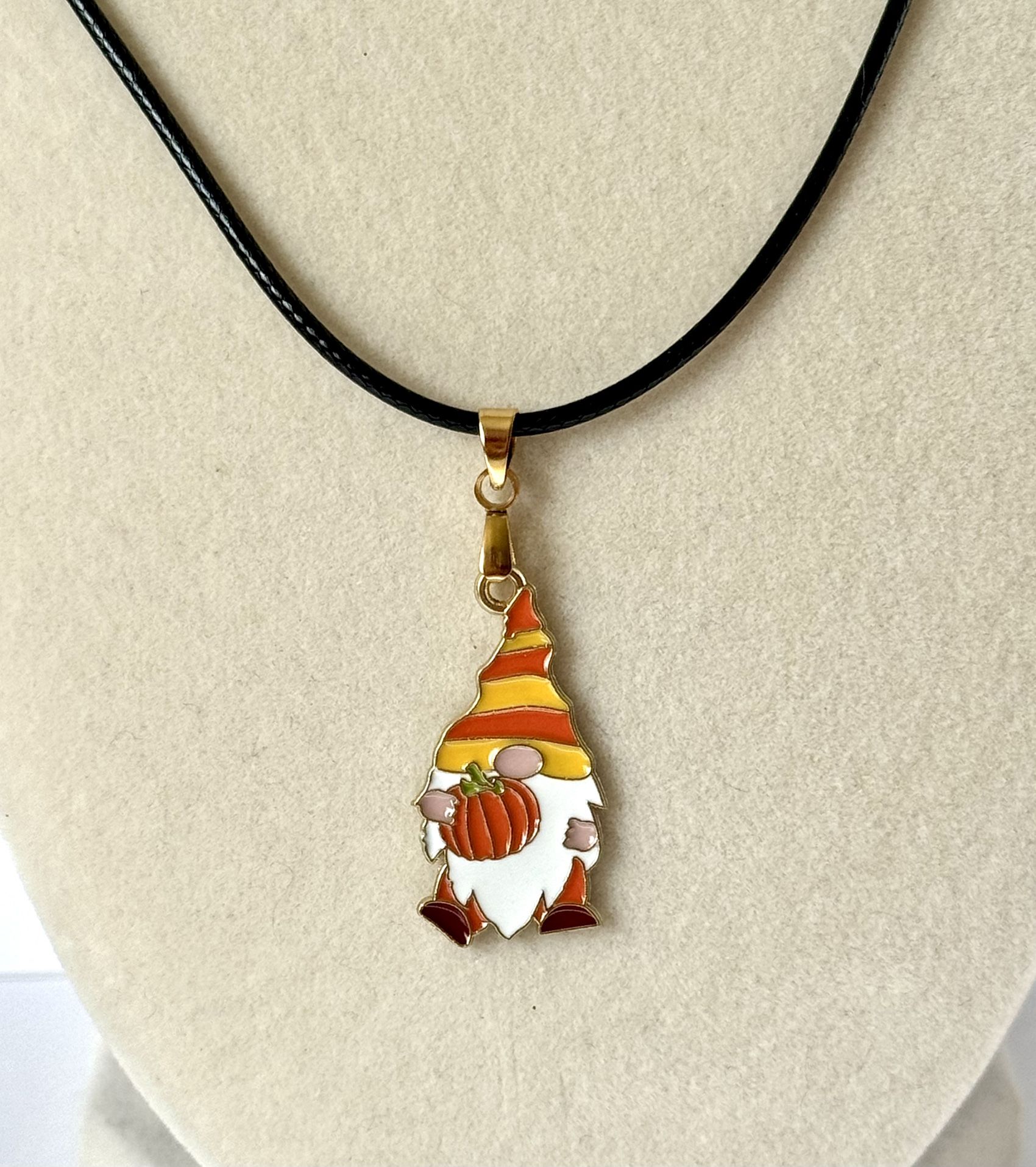 Fall Pumpkin Gnome Necklace 🎃 
