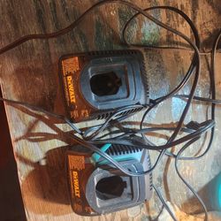 Two 14 Volt Dewalt Chargers