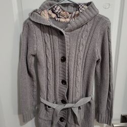 Cozy Grey Hooded Cardigan