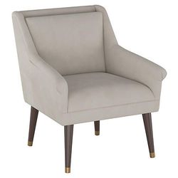 One Kings Lane Gray Velvet Accent Chair