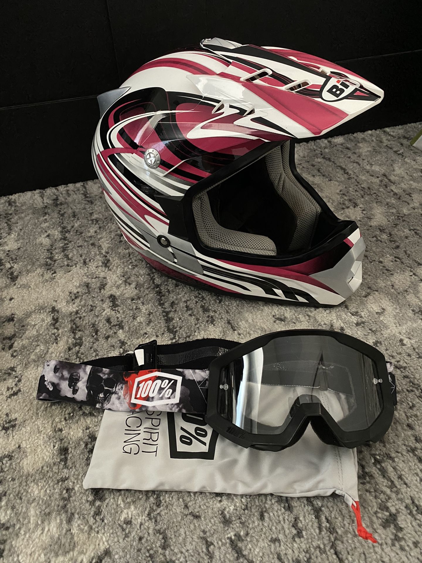 Bilt Helmet And 100% Goggles