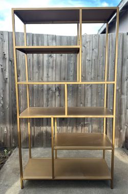 Gold Metal Open Bookshelf Etagere