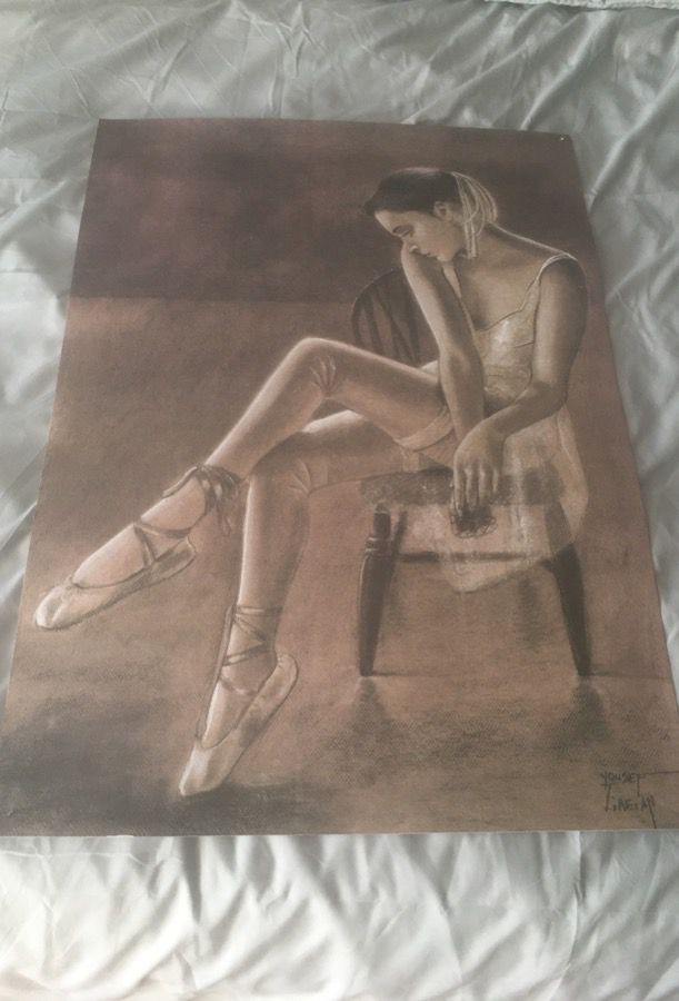 “ A Ballerina” sketch by Yusuf Zineian . Purchased in Florence Italy .