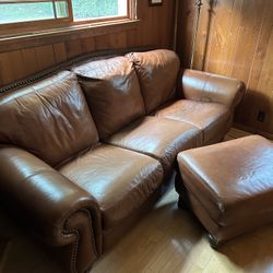 Leather Couch With Ottoman 