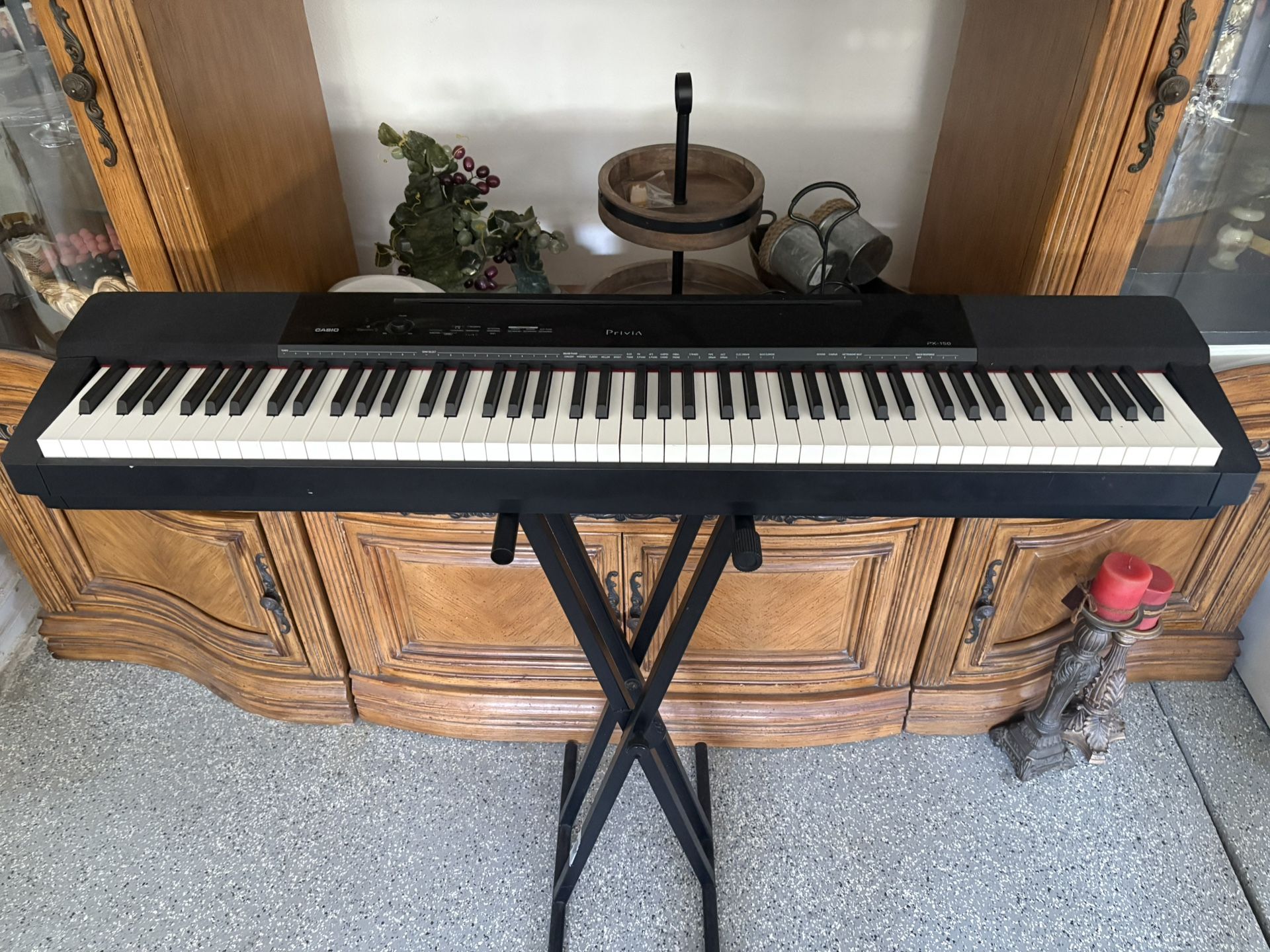 Privia PX-160 Keyboard, With Stand, Pedal, Wires