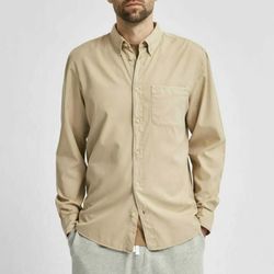 Selected Homme Men’s Regular Fit Long Sleeve Button Down Shirt Crockery Sz L NWT