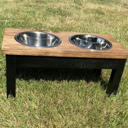 Dog Bowl Stand  And Bowls 