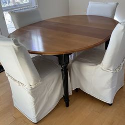 Like-new Wooden Dining Table and 4 Chairs