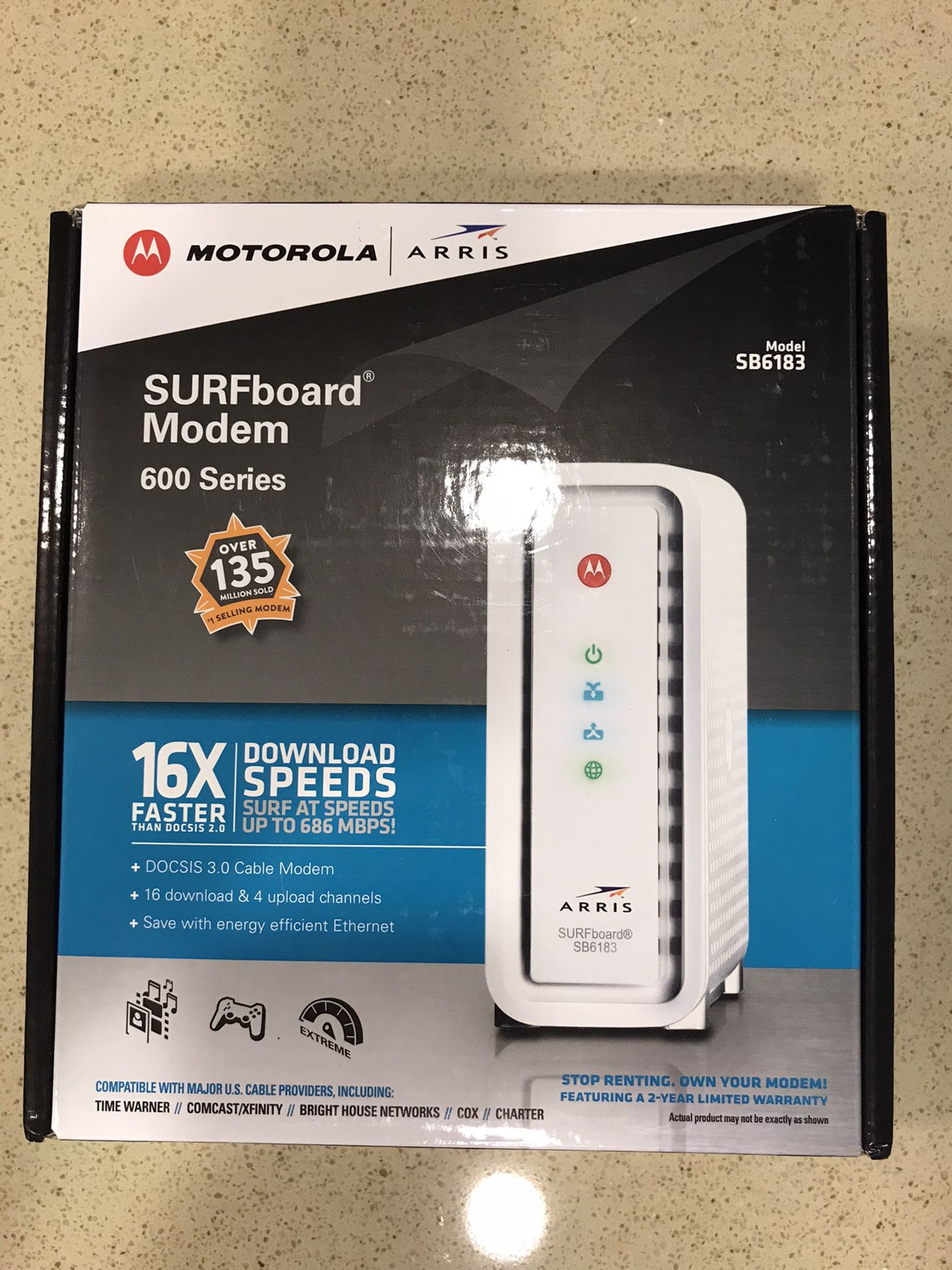 Motorola Arris Surfboard DOCSIS 3.0 Cable Modem SB6183
