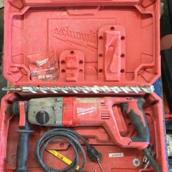 Milwaukee SDS Plus Rotary Hammer Drill / Chisel / Chipper + Large Masonry Bit + Case Hammerdrill