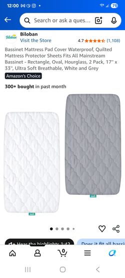 Bassinet mattress cover waterproof