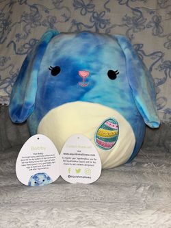 Bobby the Blue Tye-Dye Easter Egg Bunny Squishmallow