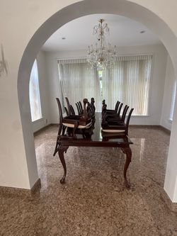 Vintage and fancy table and 12 chairs