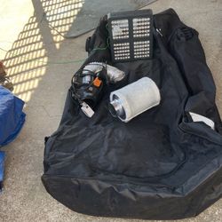 Grow tent light and blower