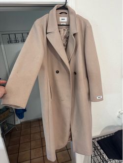 DKNY Women’s Long Coat – Beige/Tan – Elegant Winter Coat