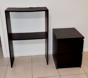 Dark Wood Shelf and Cabinet Set