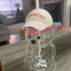 *Limited* Starbucks Bearista Glass Pink Drink Cup 