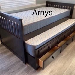 👉🏽  Twin / Twin Captain New Beds With Both Mattresses Included 