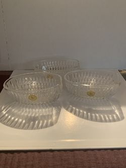 PRINCESS HOUSE VINTAGE 1990 Crystal Set of 3 Spoon Fork Holders