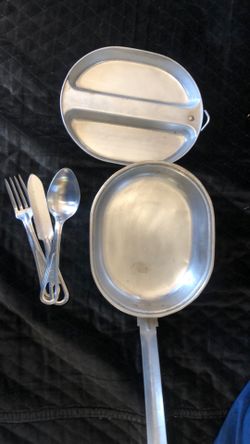 1945 Army Food Compartment With Spoon Fork And Knife