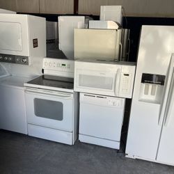 White Kitchen Applaince Set With Washer Dryer 
