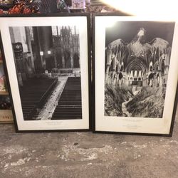 2 Vintage Framed Posters Surrational Image Scott Mutter Photomontage 
