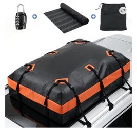 20 Cu ft Rooftop Cargo Carrier Bag, Waterproof Car Roof Bag with 6 Safety Hooks, Anti-Slip Mat, Lock