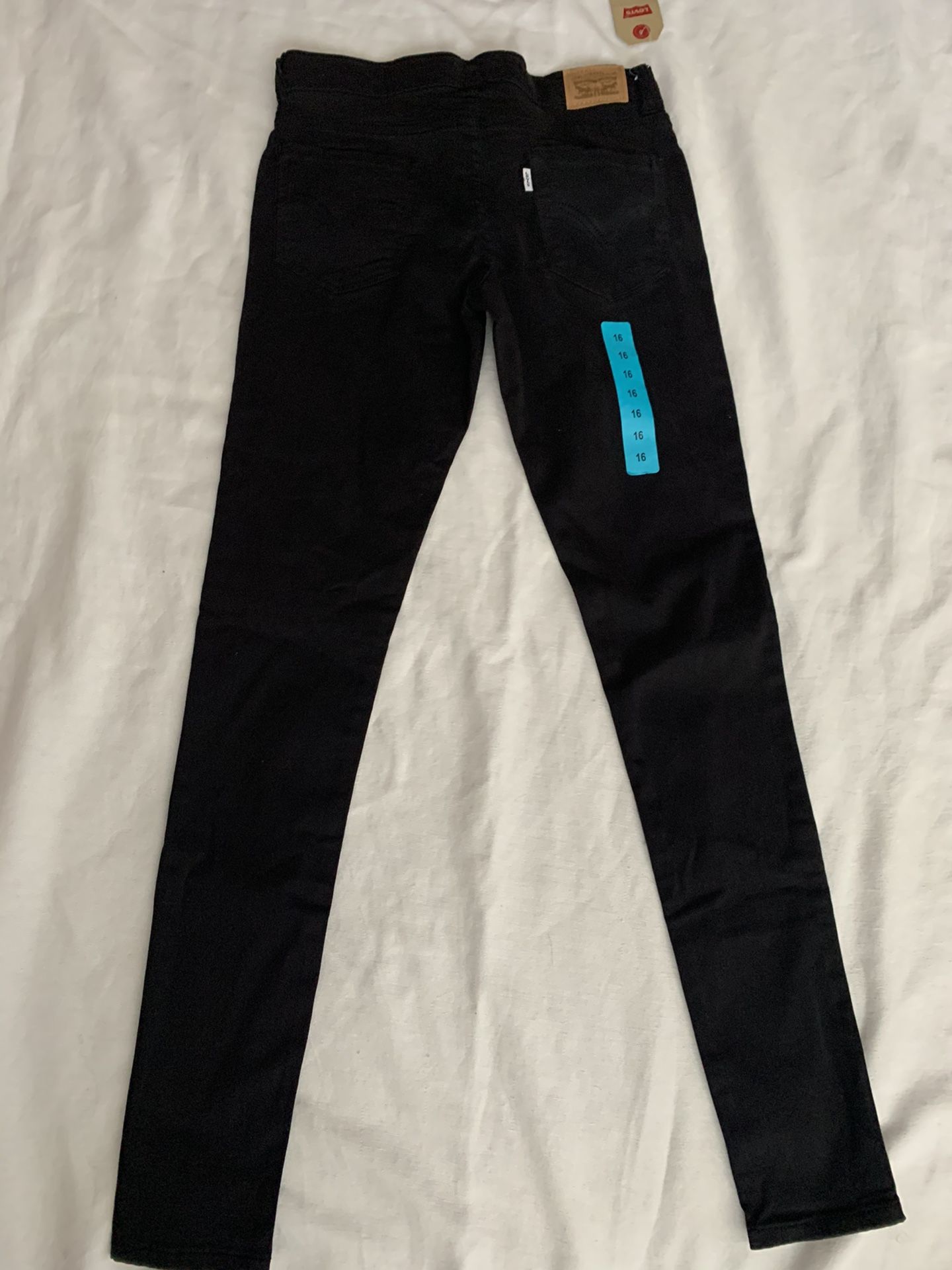 NEW 710 SUPER SKINNY GIRLS LEVIS BLACK SIZE 16