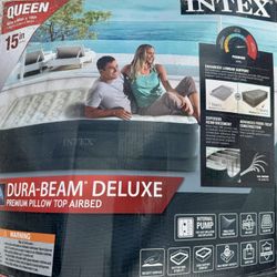 Intex Dura-Beam Deluxe Premium Pillow Top Airbed - Queen Size