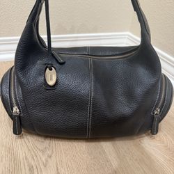 Pebble Grain Leather Tote Bag Black