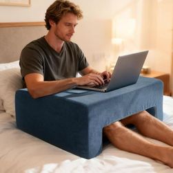New! Reading Pillow for Gaming Lap Desk Pillow for Laptop with Pocket Foldable Memory Foam Bed Desk for Reading Working Crocheting Gaming Arm Rest on 