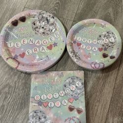 13th Birthday Decorations for Girl, 60pcs In My Teenager Era Party Supplies Plates and Napkins Party Supplies