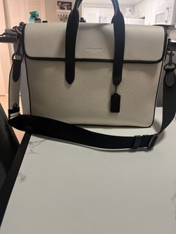 Coach White Leather Sullivan Portfolio Briefcase Only Used Once