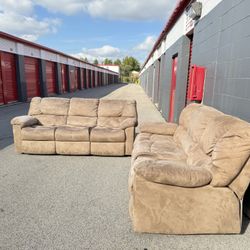 Reclining Microfiber Sofa Set of Two with Cup Holder! ***Free Curbside Delivery***