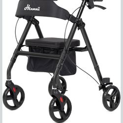 New Lightweight Rollator Walker with seat,with 8 inch All Terrain Rubber Wheels