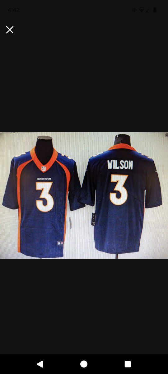Russell Wilson Denver Broncos Mens Jersey Size L Nwt