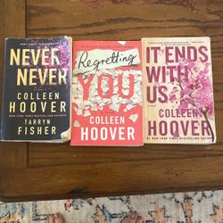 Pack of 3 Colleen hoover books; Never Never, Regretting you, & It ends with us