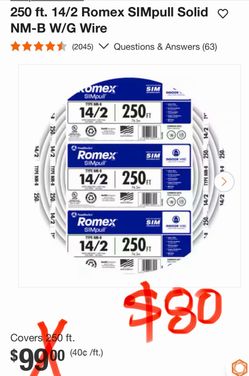 250 ft. 14/2 Romex