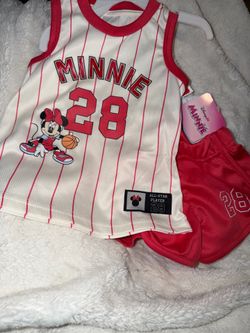 Girls Disney Minnie jersey shirt and shorts NWT